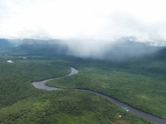No avião, a caminho do Salto Angel, em Canaima, no sul da Venezuela